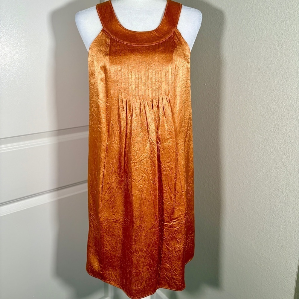 Intuitions Orange Sleeveless Dress With Pockets Size 2
